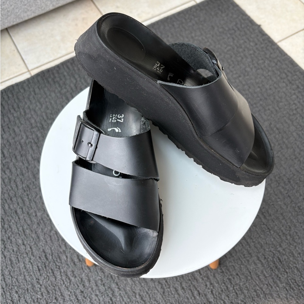 Birkenstock Papillio Almina Black Leather sz 37 - Picture 2 of 11